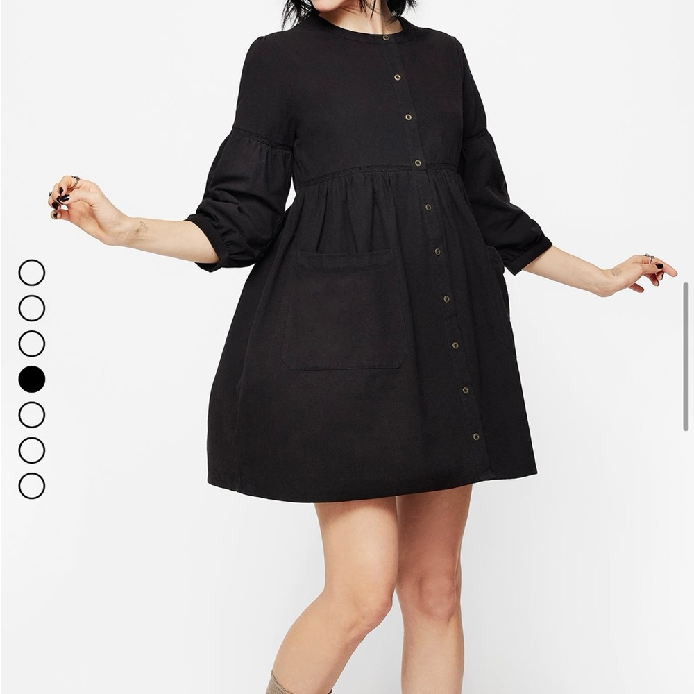 Black Button-Down Dress - image 3
